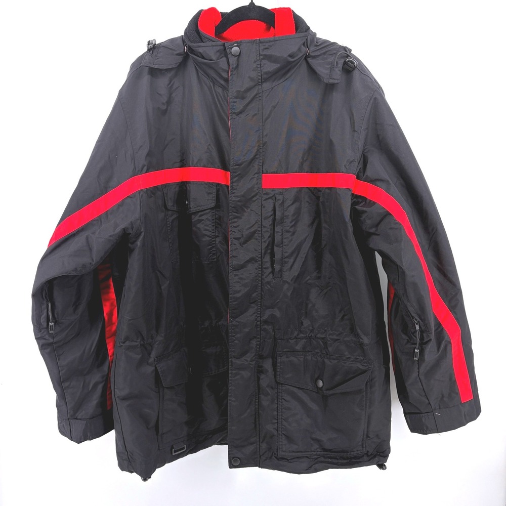 Vintage Marlboro 3 in‎ 1 Hooded Fleece Heavy Ski Jacket Winter Coat Parka Large